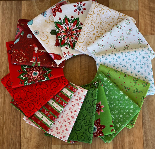 Scandinavian Holiday Fat Quarter Bundle by Mary Jane Carey for Henry Glass Fabrics