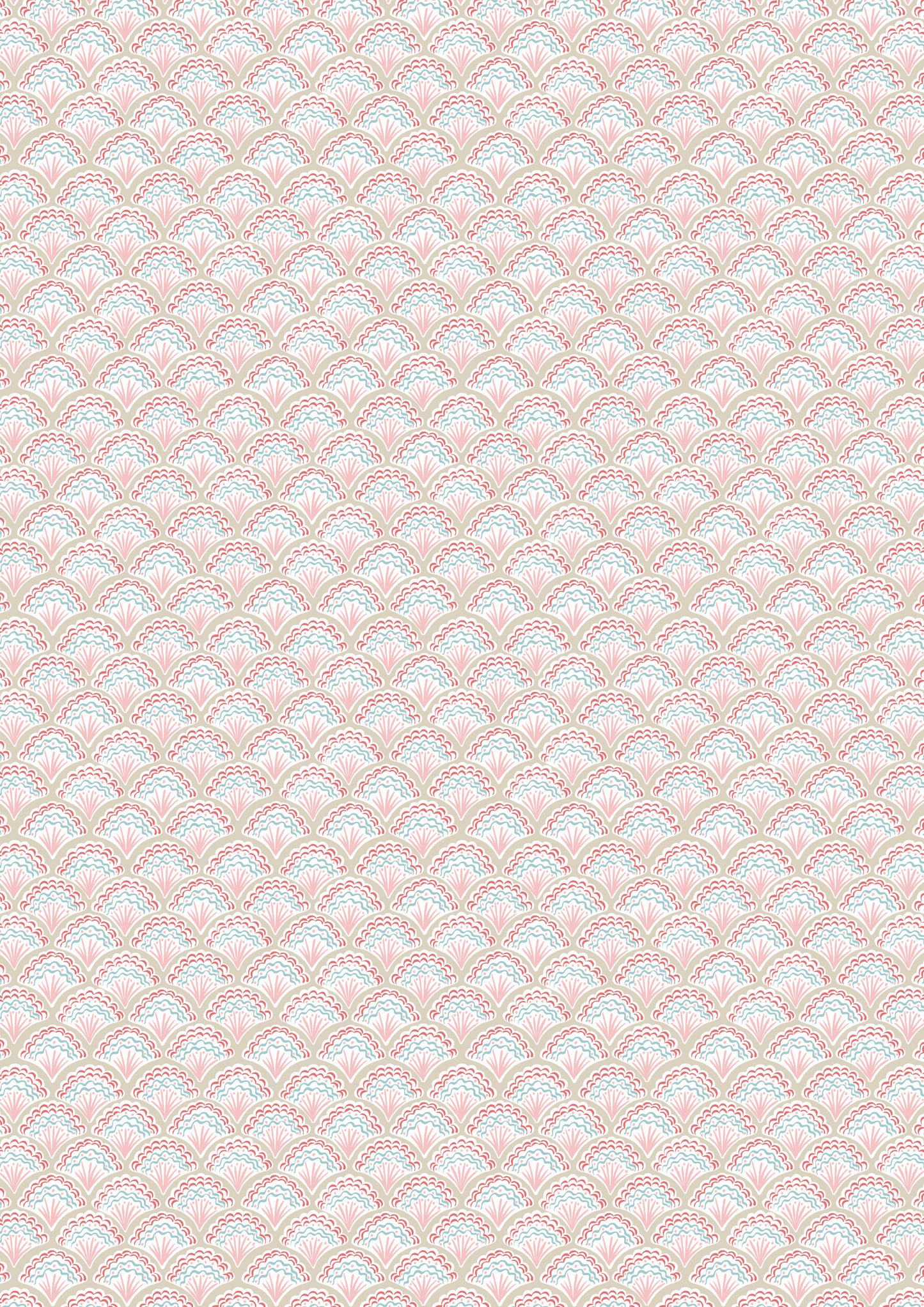Seas The Day Fancy Shells Linen and Pink L2B by Lewis & Irene (sold in 25cm increments)