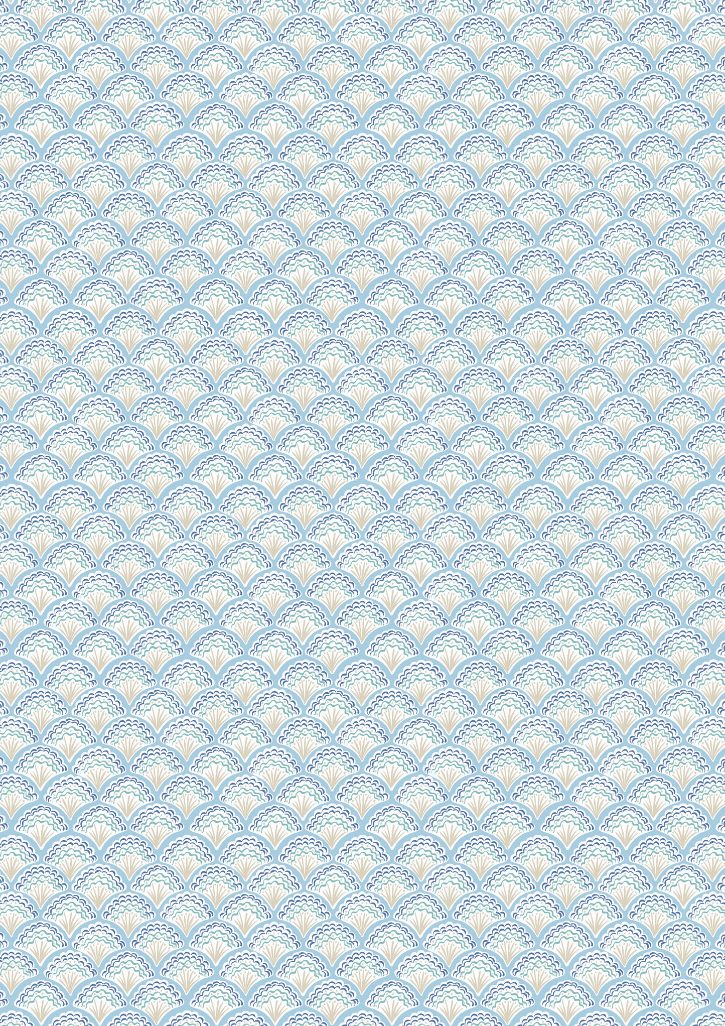 Seas The Day Fancy Shells Blue L2C by Lewis & Irene (sold in 25cm increments)