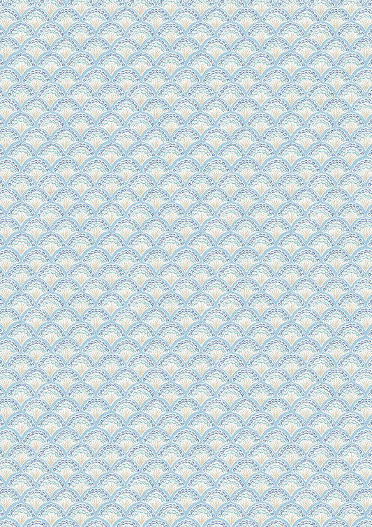 Seas The Day Fancy Shells Blue L2C by Lewis & Irene (sold in 25cm increments)