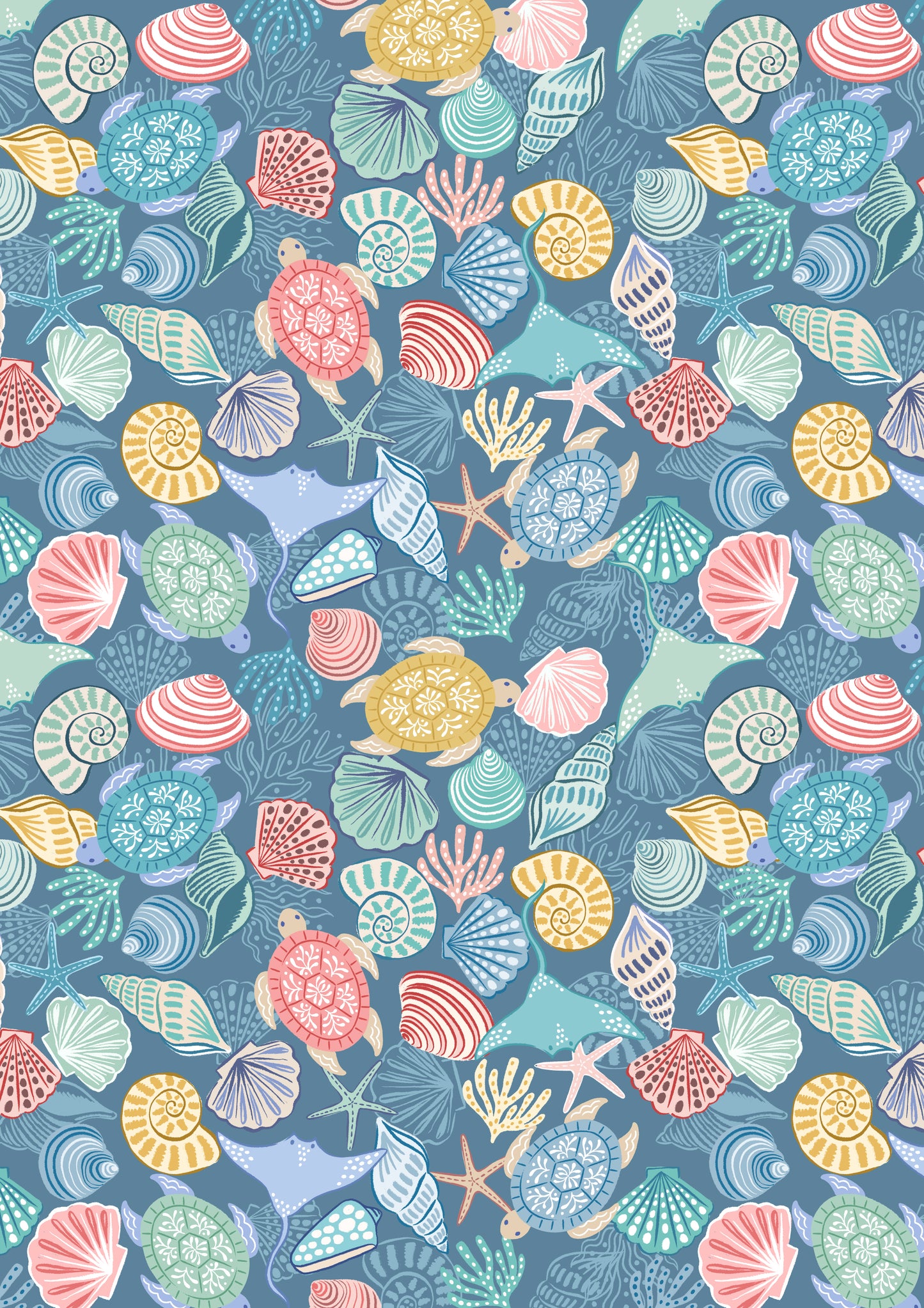 Seas The Day Rays and Turtles L3C by Lewis & Irene (sold in 25cm increments)