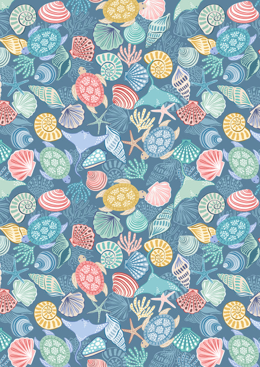 Seas The Day Rays and Turtles L3C by Lewis & Irene (sold in 25cm increments)