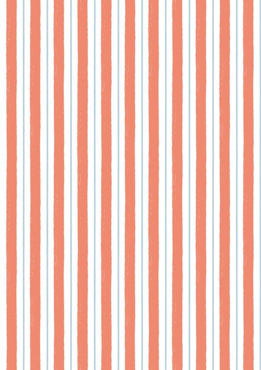 Seas The Day Stripe Coral Red L4C by Lewis & Irene (sold in 25cm increments)