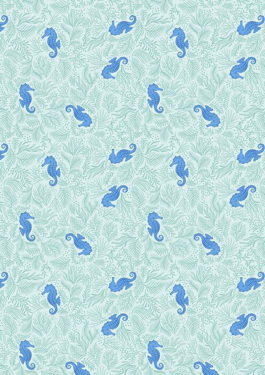 Seas The Day Seahorses on Seaweed L5B by Lewis & Irene (sold in 25cm increments)