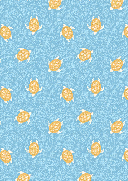 Seas The Day Turtles on Seaweed L5C by Lewis & Irene (sold in 25cm increments)