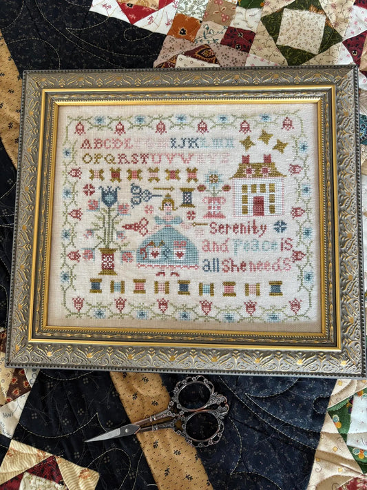 Serenity Cross Stitch Pattern Pansy Patch Quilts and Stitchery