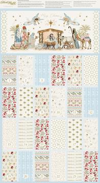 Silent Night Advent Calendar Panel by Watercolor Heart for Moda Fabrics