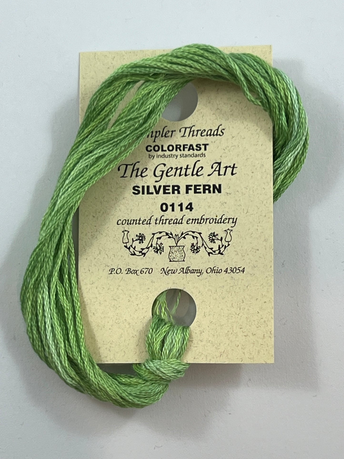 Silver Fern 0114 The Gentle Art Sampler Thread 6 Stranded Hand Dyed Embroidery Floss