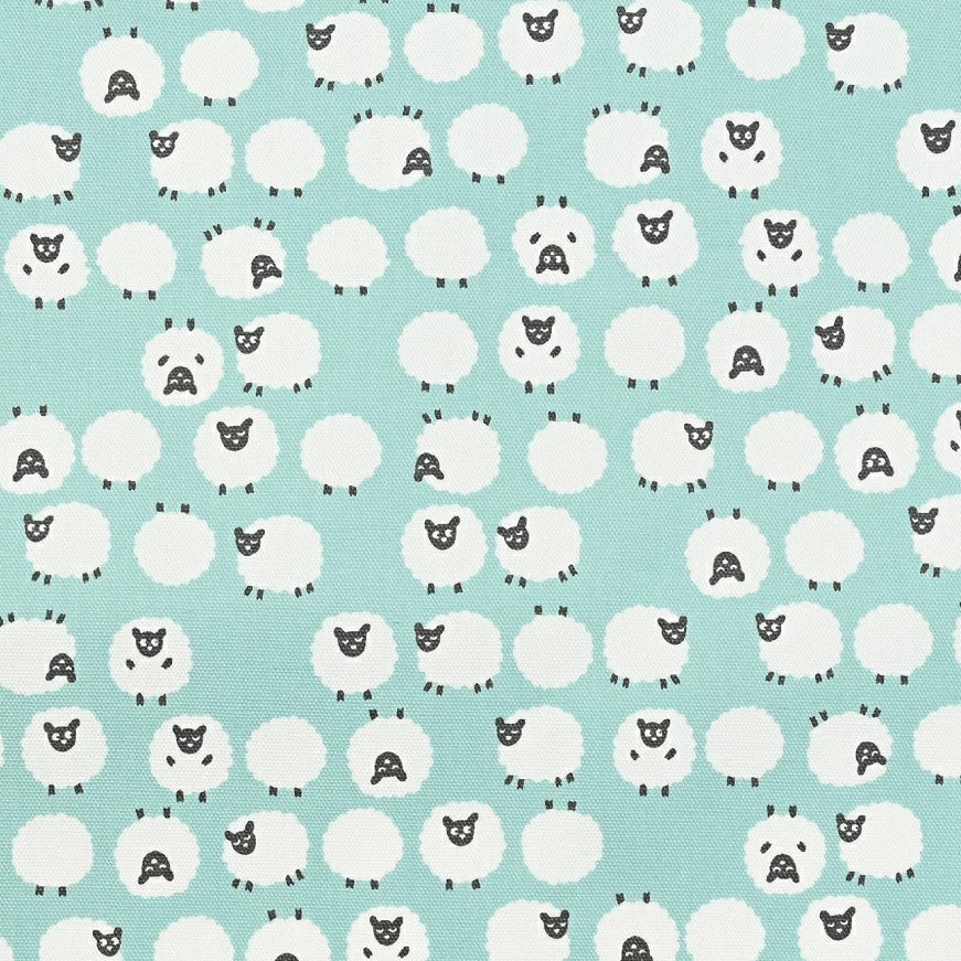 Simply Palette Sheep Aqua by Kokka Fabrics (sold in 25cm increments)