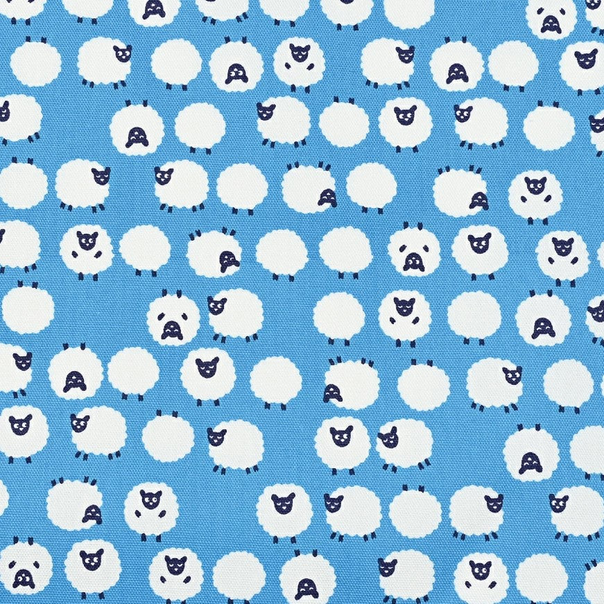 Simply Palette Sheep Blue by Kokka Fabrics (sold in 25cm increments)