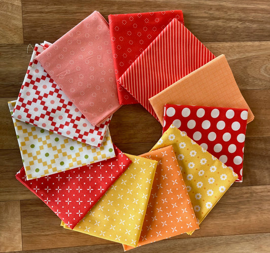 Simply Delightful Warm Colours Fat Quarter Bundle Sherri and Chelsi for Moda Fabrics