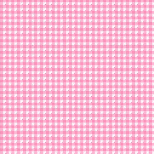 Smitten Chicken Check-A-Roo Pink SN251116 by Lori Woods for Poppie Cotton (sold in 25cm increments)