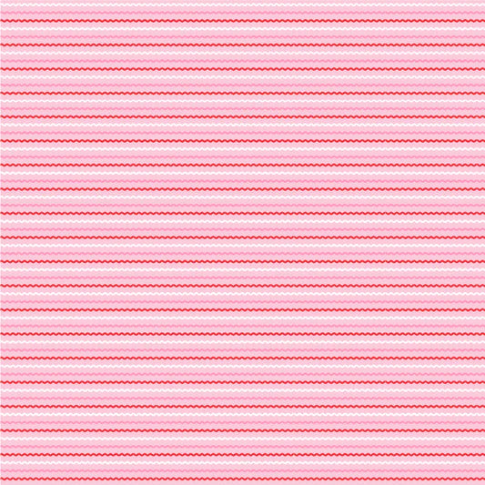 Smitten Chicken Ric Rac Pink SN251112 by Lori Woods for Poppie Cotton (sold in 25cm increments)