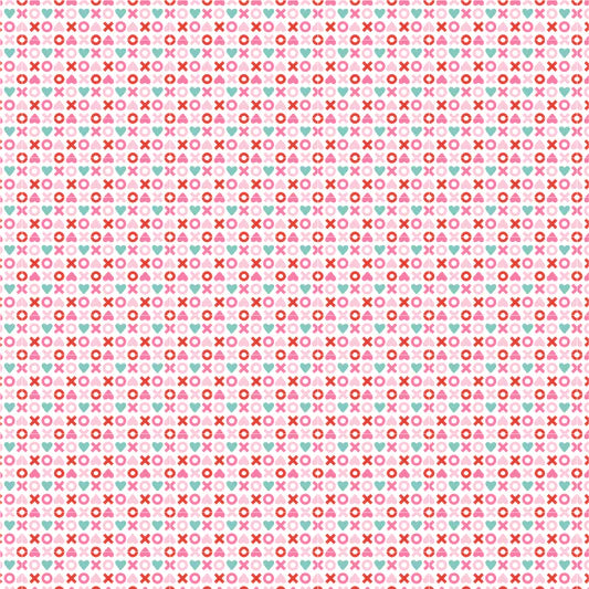 Smitten Chicken XOXO White SN251103 by Lori Woods for Poppie Cotton (sold in 25cm increments)