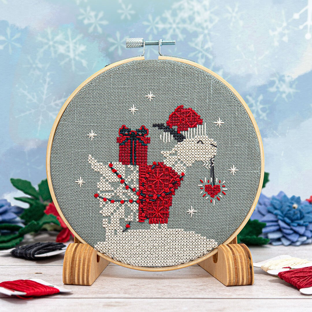 Snowflake Goat Cross Stitch Pattern by Counting Puddles