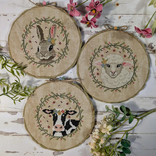 Spring Animal Trio Cross Stitch Pattern by Puntini Puntini