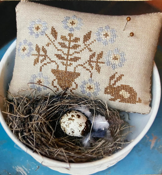 Spring Flowers Pinkeep Cross Stitch Pattern by Stacy Nash