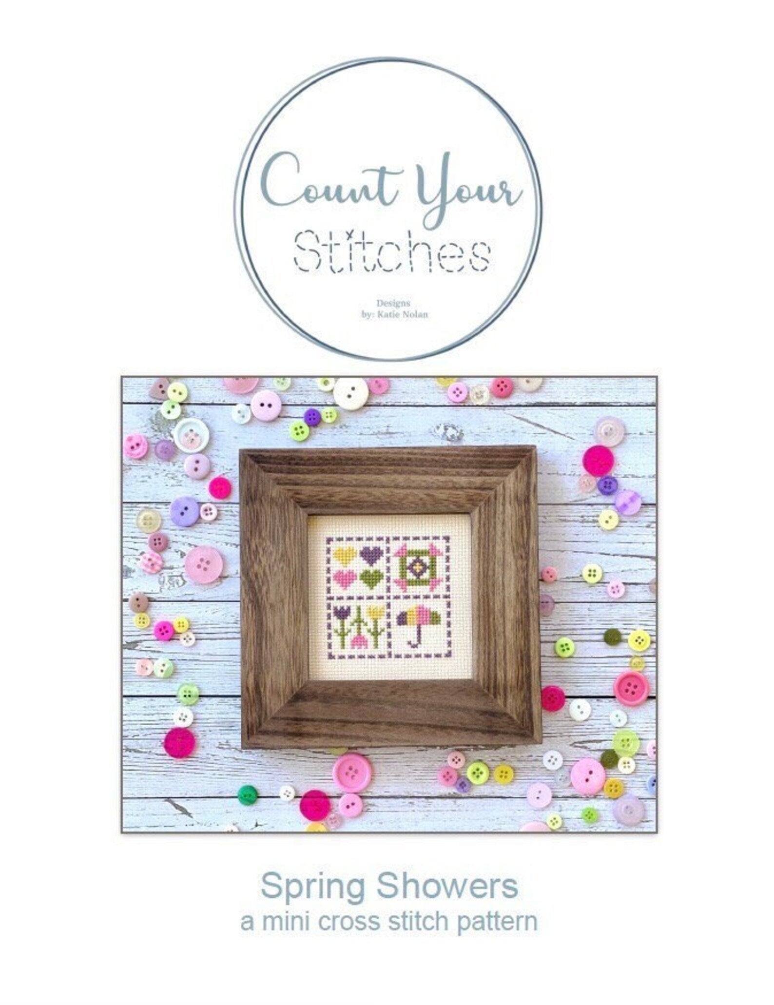 Cross Stitch Small Spring Pattern Spring Showers Mini Cross Stitch Pattern by Count Your Stitches Design ...