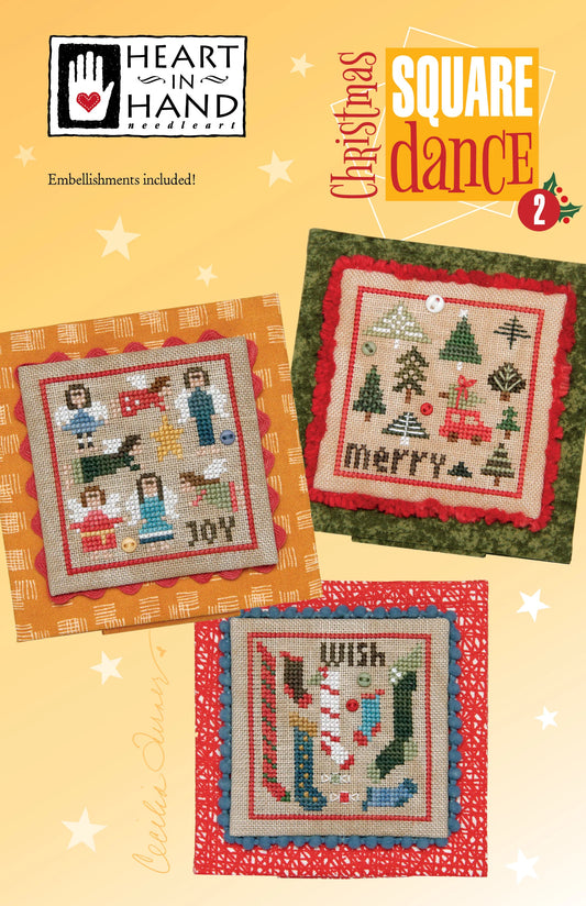 Christmas Square Dance 2 Cross Stitch Pattern Heart in Hand