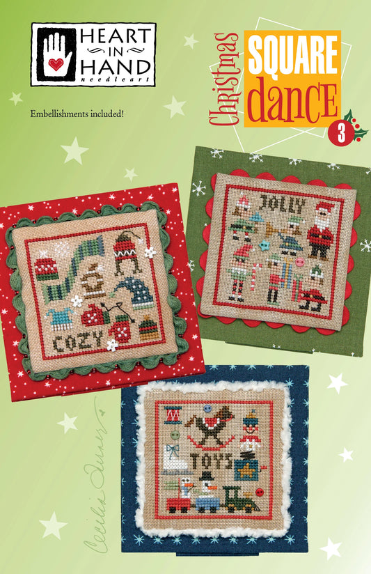 Christmas Square Dance 3 Cross Stitch Pattern Heart in Hand