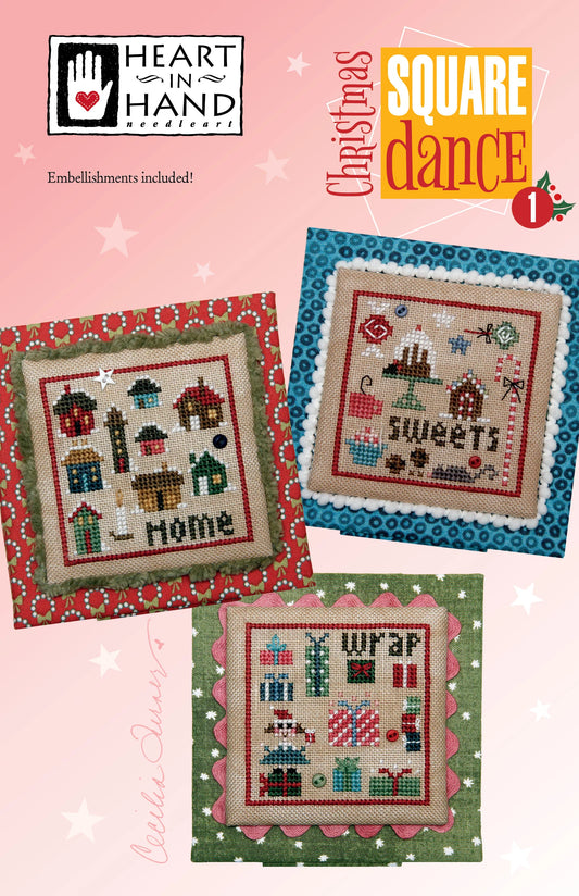 Christmas Square Dance 1 Cross Stitch Pattern Heart in Hand