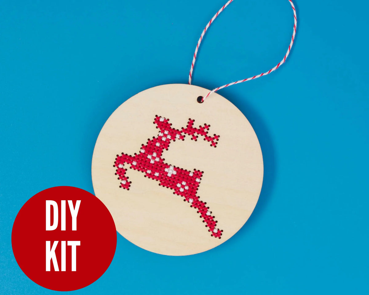 Starlight Stag Ornament Cross Stitch Kit from Canadian Stitchery