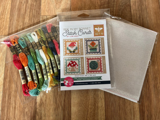 Stitch Card N Cross Stitch pattern, Thread and Evenweave Kit curated by The Rural Stitch Co