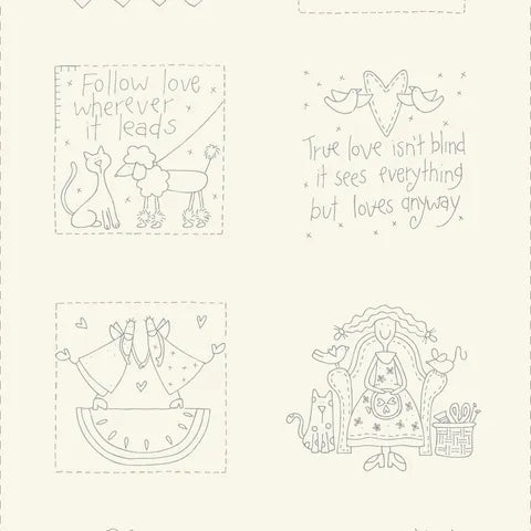 Stitchery Panel DV7641 Handy Stitches by Natalie Bird for Devonstone