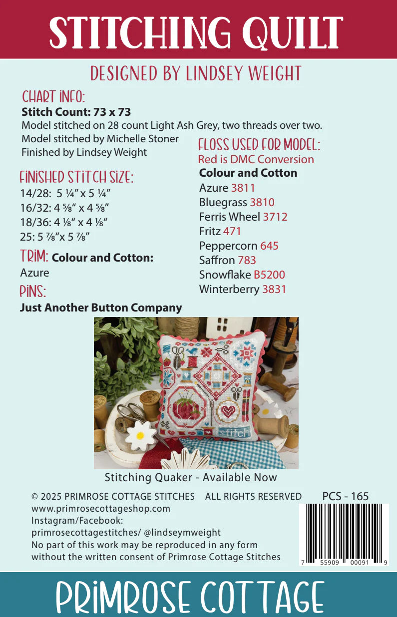 Stitching Quilt Cross Stitch Pattern Primrose Cottage Stitches