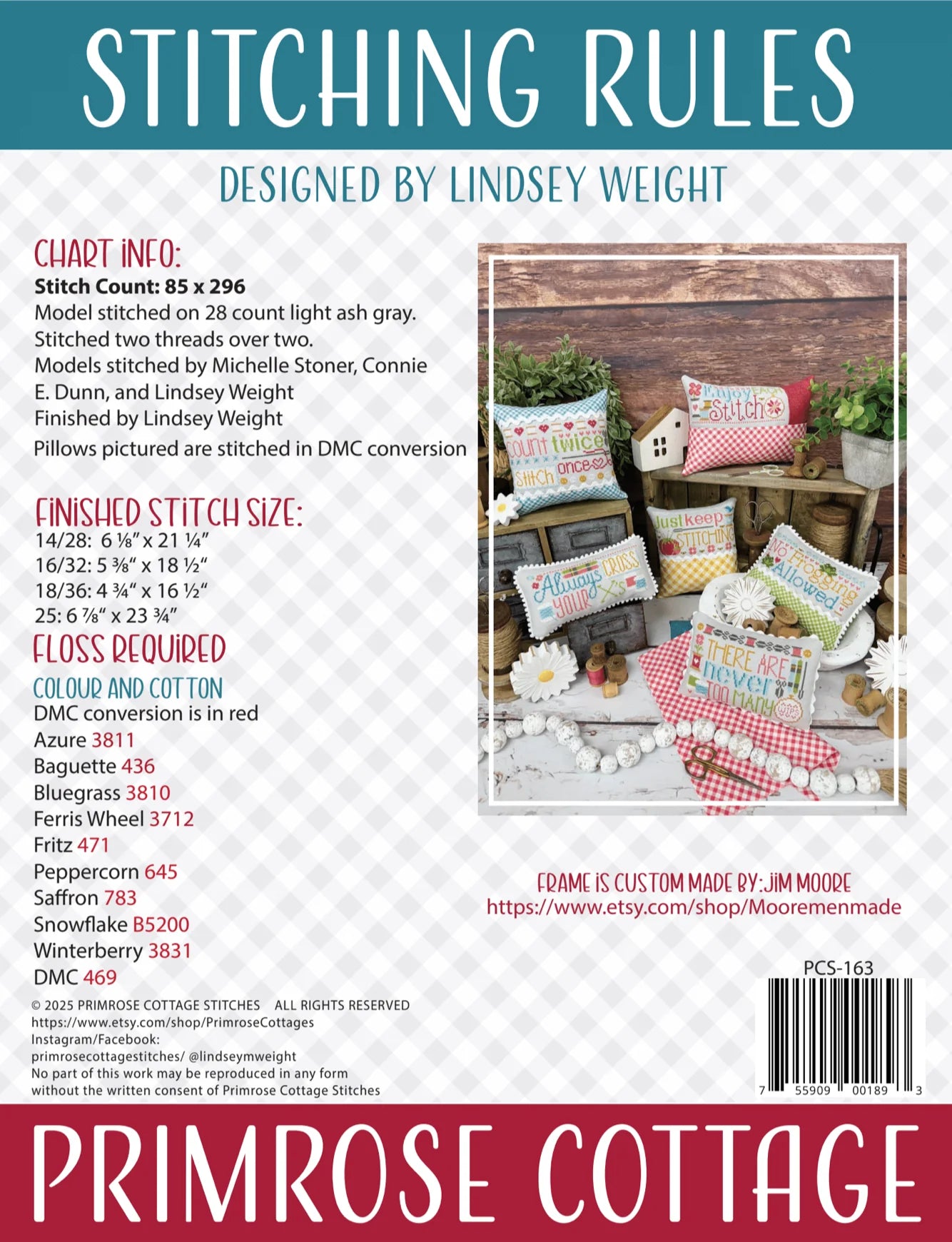 Stitching Rules Cross Stitch Pattern Primrose Cottage Stitches