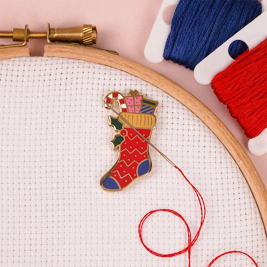Stocking Magnetic Needle Minder by Caterpillar Cross Stitch