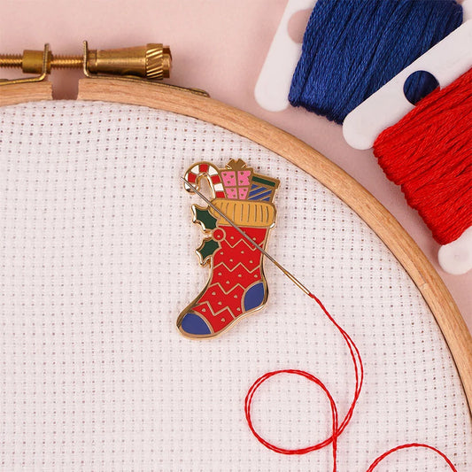 Stocking Magnetic Needle Minder by Caterpillar Cross Stitch