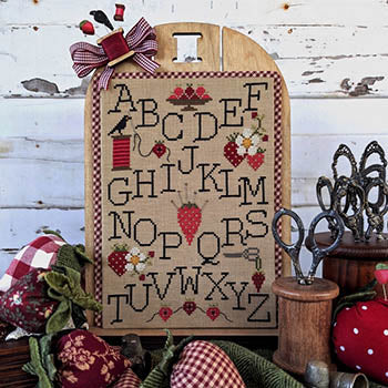 Strawberry Alphabet Sampler Cross Stitch Pattern by Puntini Puntini