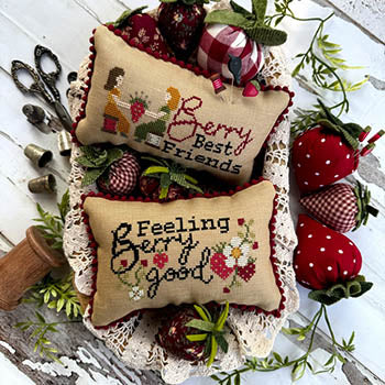 Strawberry Pincushions Cross Stitch Pattern by Puntini Puntini