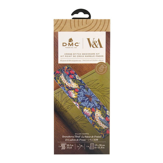 DMC V&A CROSS STITCH KIT – STRAWBERRY THIEF WILLIAM MORRIS BOOK MARK