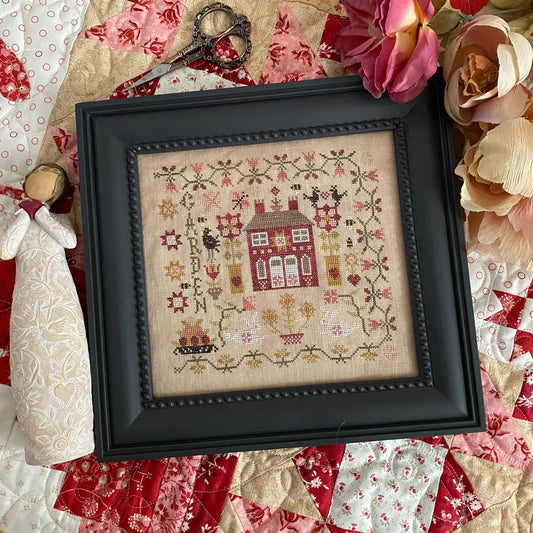 Summer Garden at Cranberry Manor Cross Stitch Pattern Pansy Patch Quilts and Stitchery