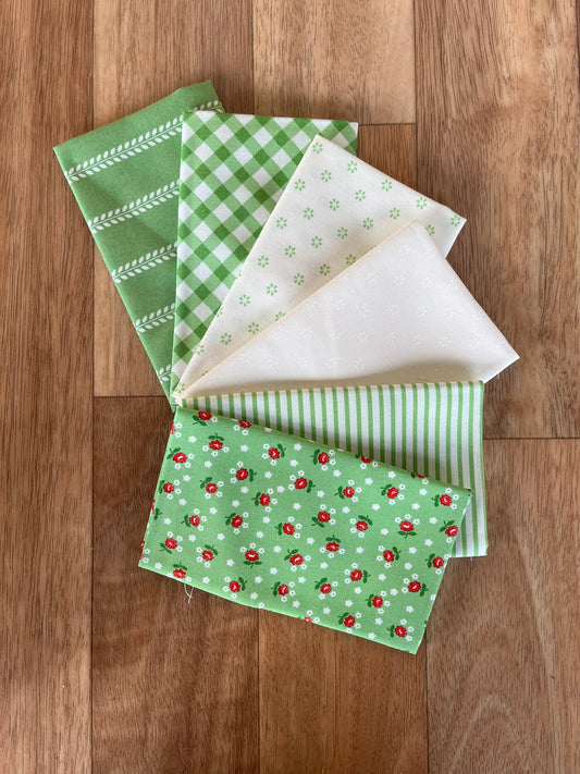Summertime Greens Fat Eighth Bundle by Camille Roskelley for Moda Fabrics