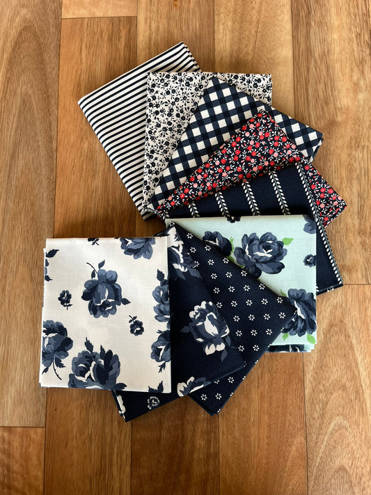 Summertime Navy Fat Quarter Bundle by Camille Roskelley for Moda Fabrics