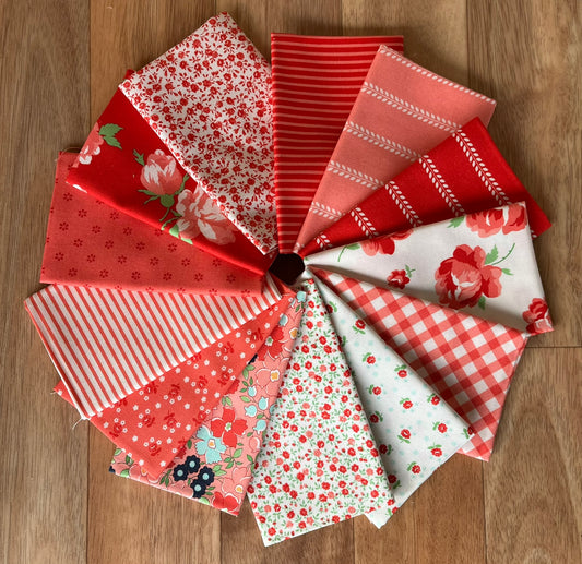Summertime Reds/Pinks Fat Eighth Bundle by Camille Roskelley for Moda Fabrics