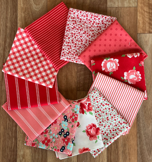 Summertime Reds/Pinks Fat Quarter Bundle by Camille Roskelley for Moda Fabrics