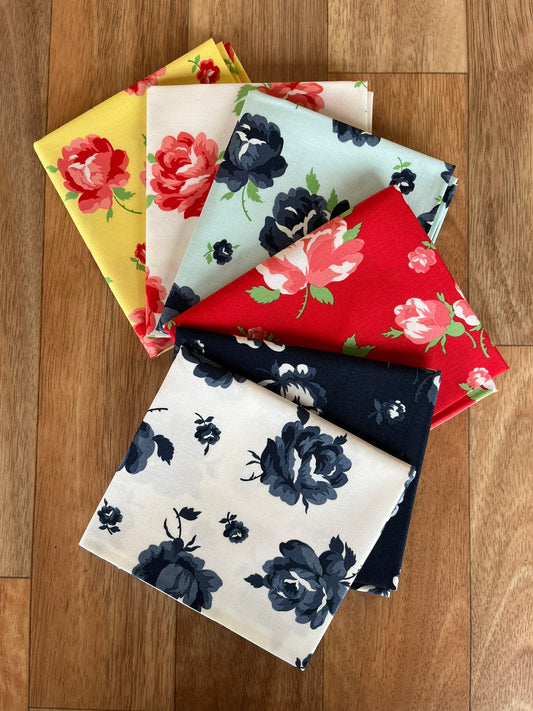 Summertime Rosie Florals Fat Quarter Bundle by Camille Roskelley for Moda Fabrics