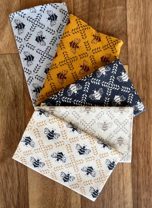 Sun Drenched Bees Fat Eighth Bundle by Sweetfire Road for Moda fabrics