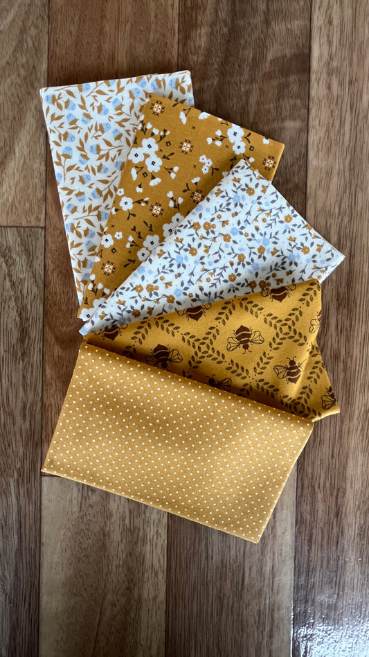 Sun Drenched Golden Fat Eighth Bundle by Sweetfire Road for Moda fabrics