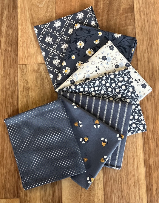 Sun Drenched Indigo Fat Quarter Bundle by Sweetfire Road for Moda fabrics