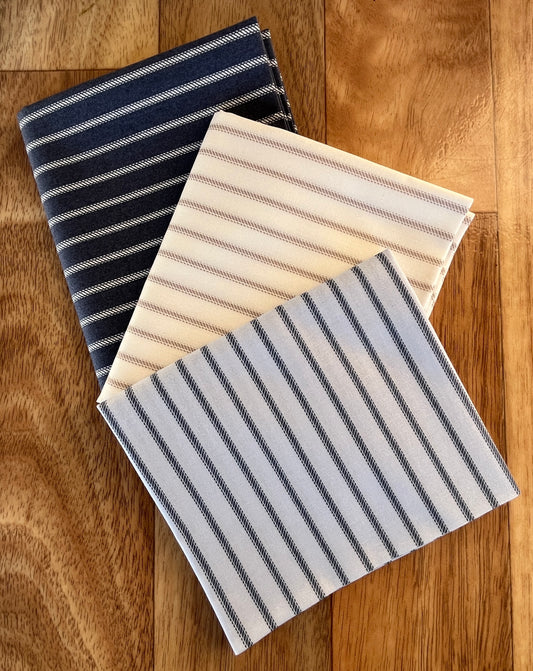 Sun Drenched Ticking Fat Quarter Bundle by Sweetfire Road for Moda fabrics
