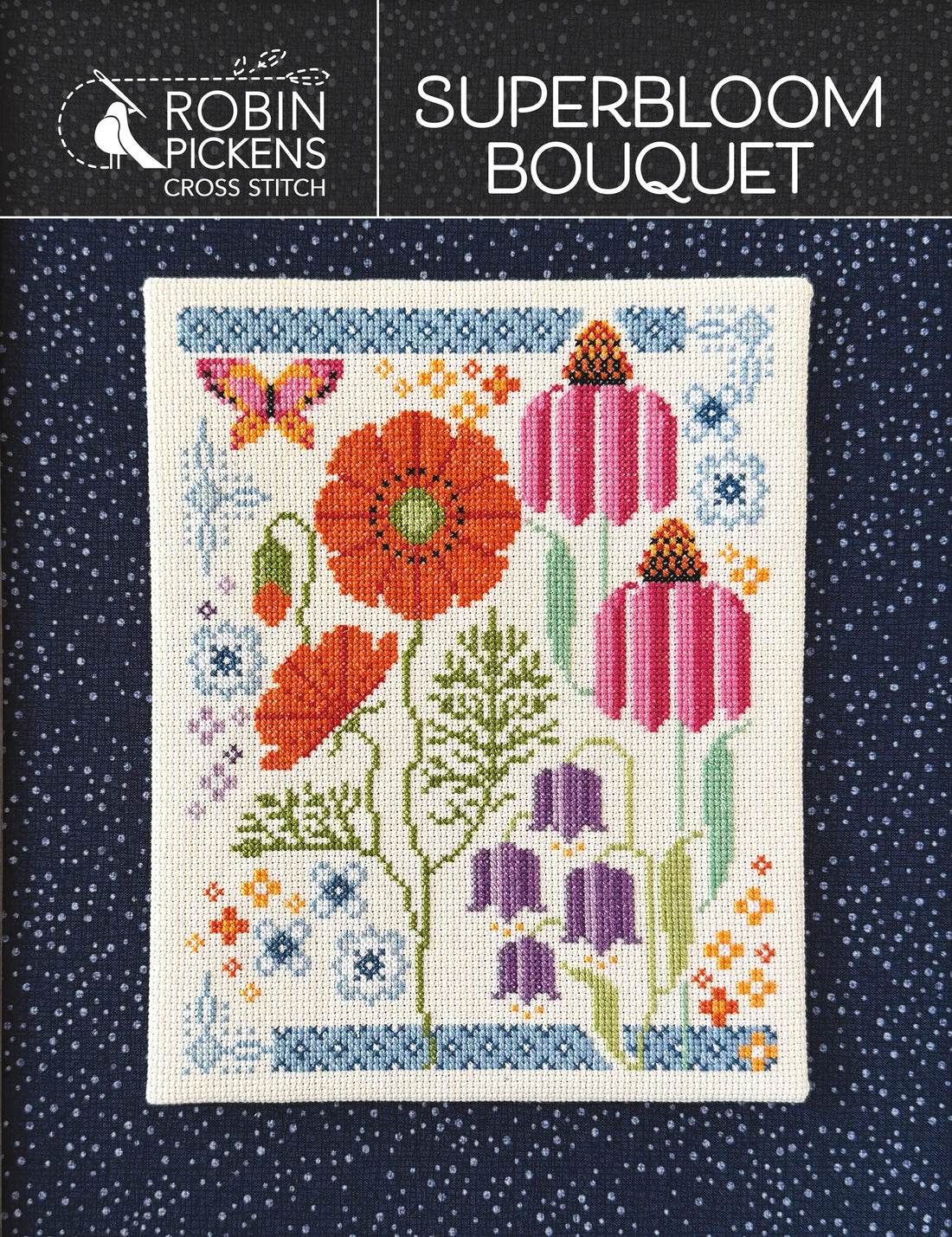 Superbloom Bouquet Cross Stitch Pattern by Robin Pickens for Moda Fabrics