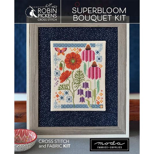 Superbloom Bouquet Cross Stitch Kit by Robin Pickens for Moda Fabrics