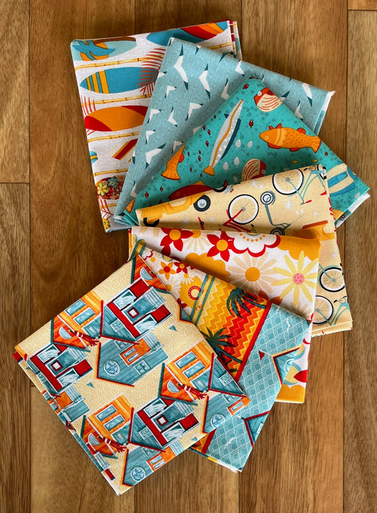 Surf's Up Fat Quarter Bundle by Barb Tourtillottee for Henry Glass Fabrics