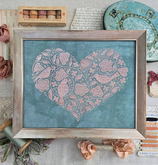 Sweet Heart Cross Stitch Pattern Hello from Liz Mathews