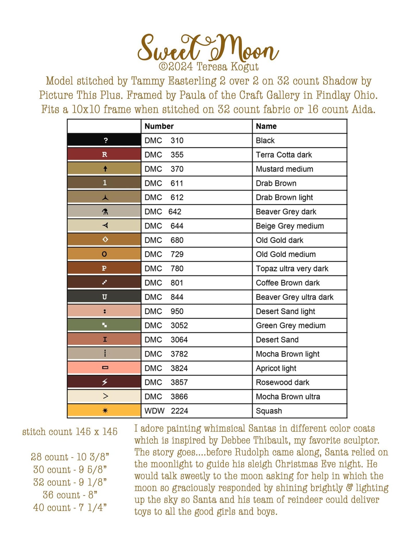 Sweet Moon Cross Stitch Booklet by Teresa Kogut